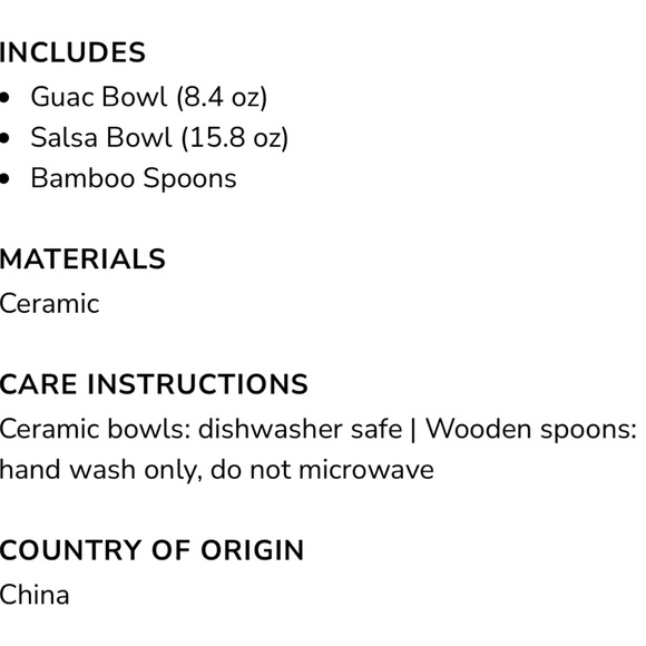 Rae Dunn, Guac and Salsa Bowls with Wooden Spoons - Picture 6 of 6